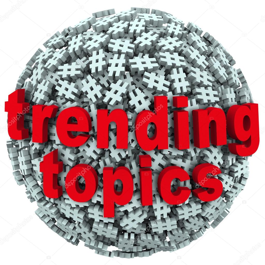 Trending Topics Hot Post Update Message Hash Tag Pound Symbols