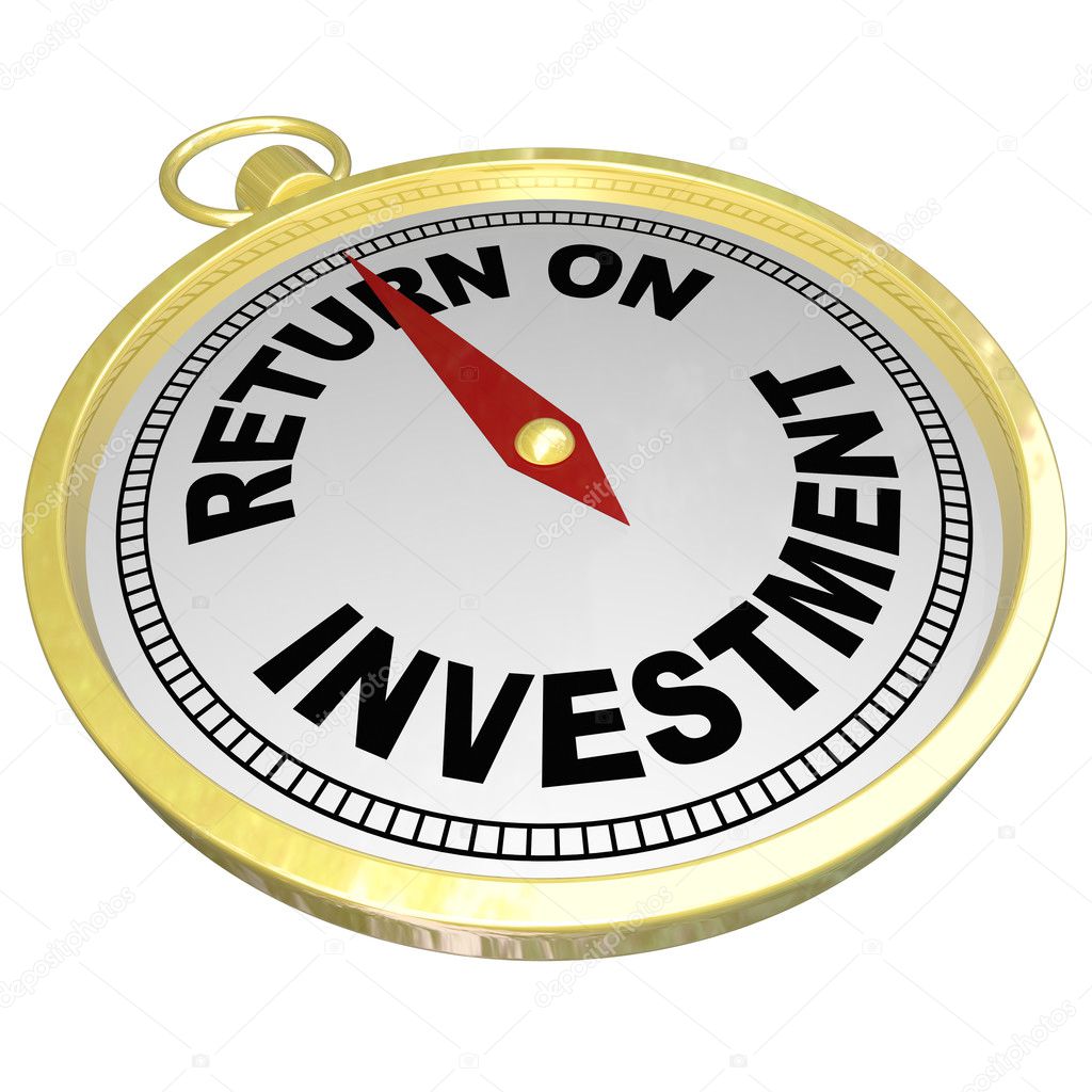 Return on Investment Compass Pointing to ROI Money Choices