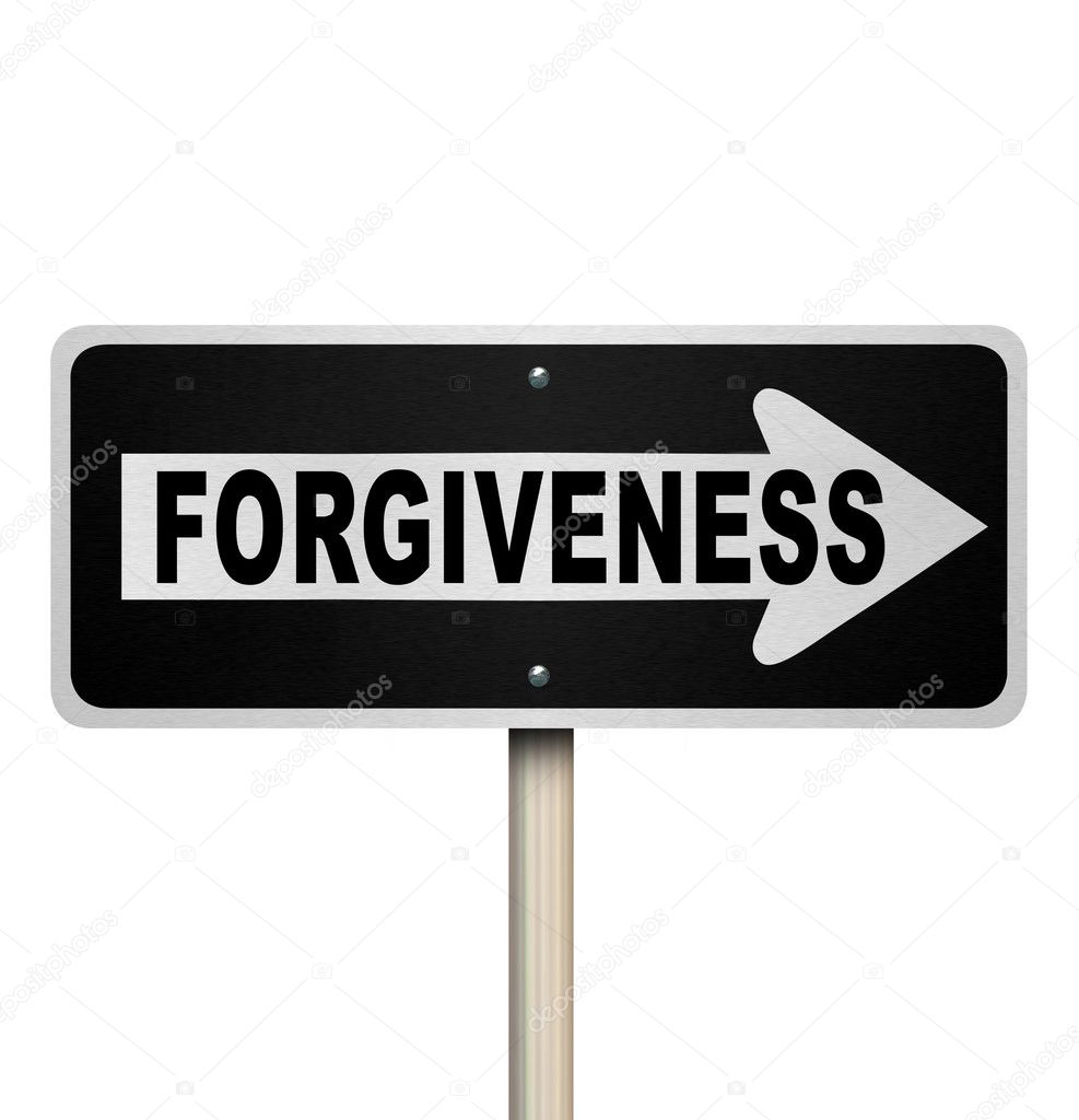 Forgiveness One-Way Road Sign Looking for Redemption