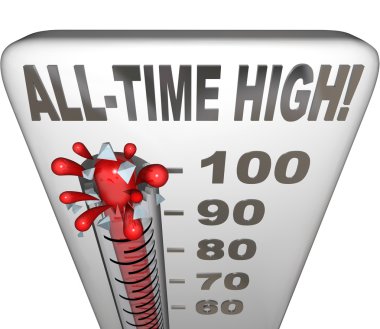 All-Time High Record Breaker Thermometer Hot Heat Score clipart