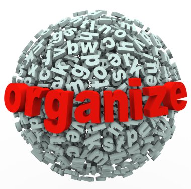 Organize Your Thoughts Letter Sphere Make Sense from Mess clipart