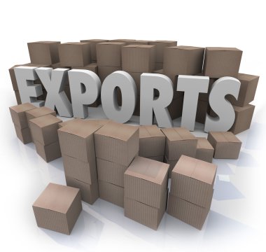 Exports Cardboard Boxes International Trade Warehouse clipart