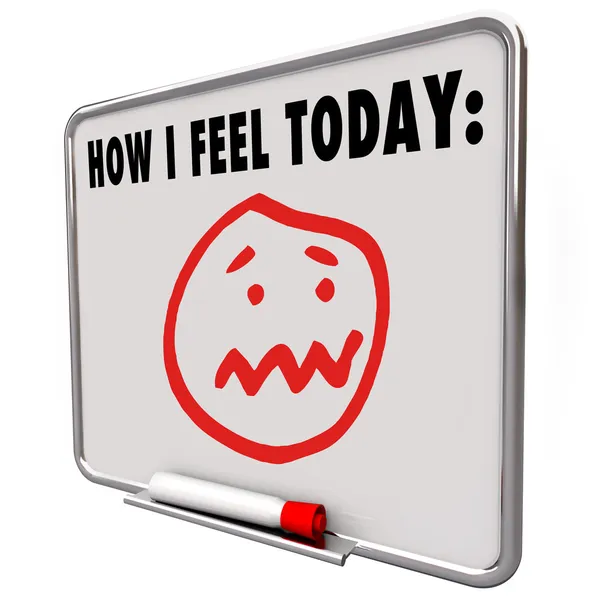 Como me sinto hoje Stressed Overworked Frustrated Triste Face — Fotografia de Stock