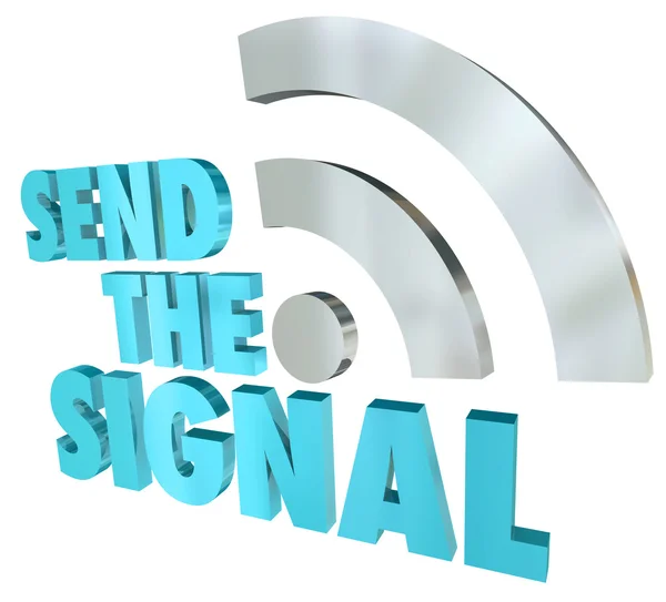 Send the Signal Streaming Message 3D Words Digital Transmission — Stock Photo, Image