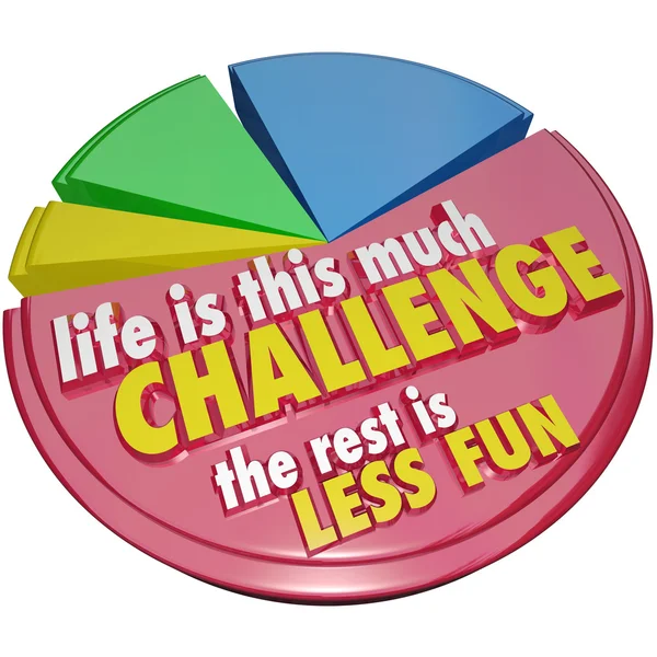 Pie Chart Life This Much Challenge Rest Less Fun — Stock Photo, Image