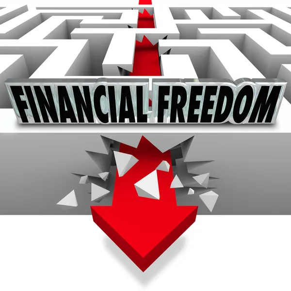 Financial Freedom Break Through Money Problems Bankruptcy Bills — Stock Photo, Image