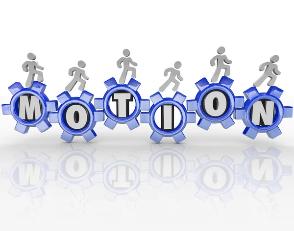 Motion Word Ingranaggi Lavoratori Progresso Avanti — Foto Stock