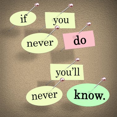 If You Never Do You'll Never Know Pushpin Saying Quote clipart