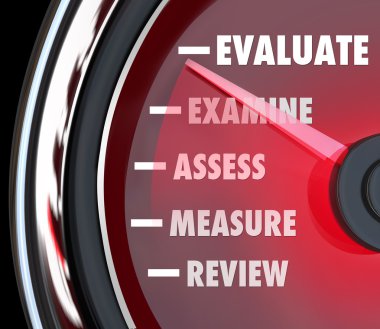 Performance Review Evaluation Speedometer Gauge clipart
