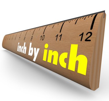 Inch by Inch Incremental Growth Increasing Ruler Measure clipart