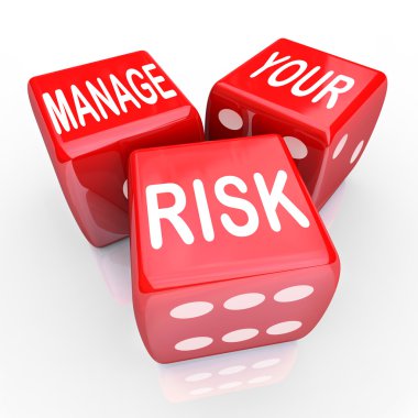 Manage Your Risk Words Dice Reduce Costs Liabilities clipart