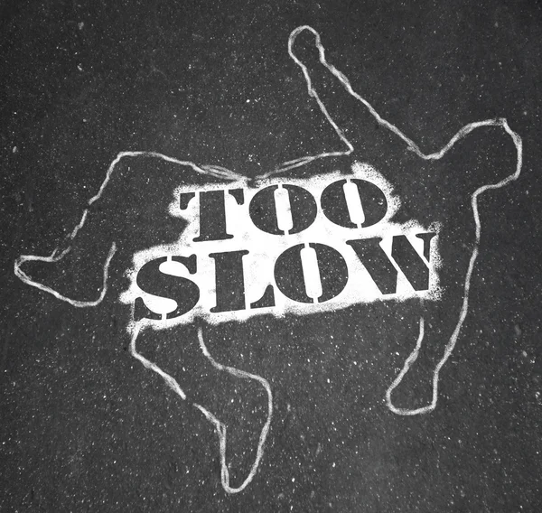 Too Slow Person Victim Chalk Outline Lazy Late — Stock Photo, Image