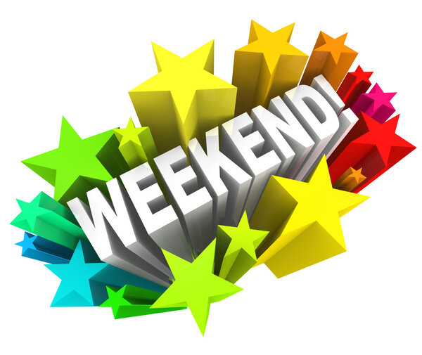 Wochenende Stars spannende Wort Samstag Sonntag Pause — Stockfoto