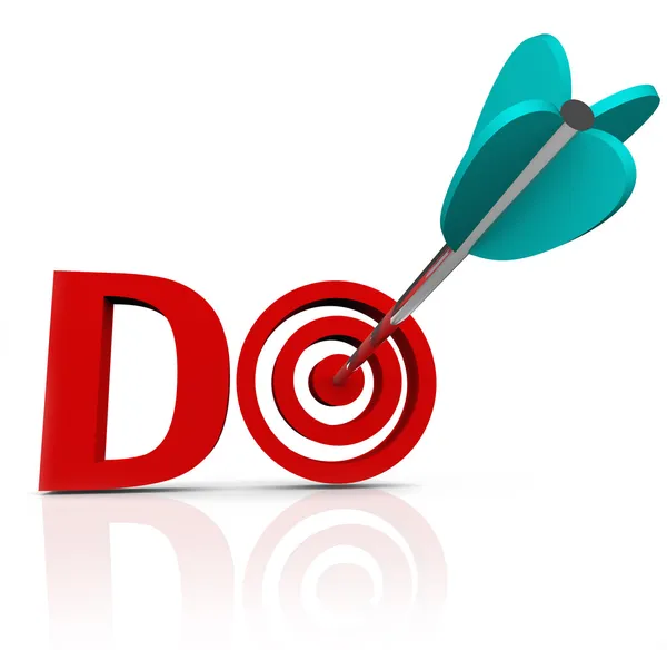 Do Arrow in 3D Word Take Action Go Forward — Stock Photo, Image