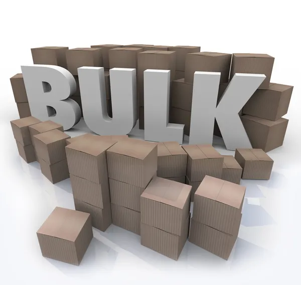 Comprar en Bulk Word Muchas Cajas Volumen del Producto Cantidad — Foto de Stock