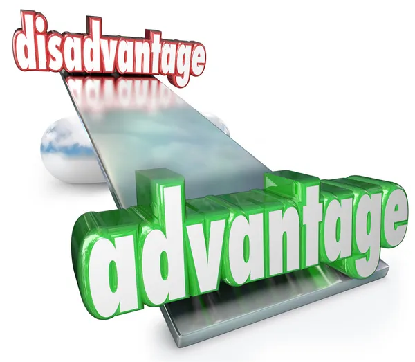 Competitive Advantage Vs Disadvantage See-Saw Balance Scale — Stock Photo, Image