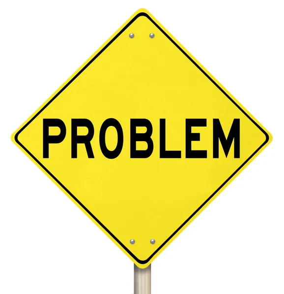 Probleem gele waarschuwing waarschuwen problemen probleem — Stockfoto