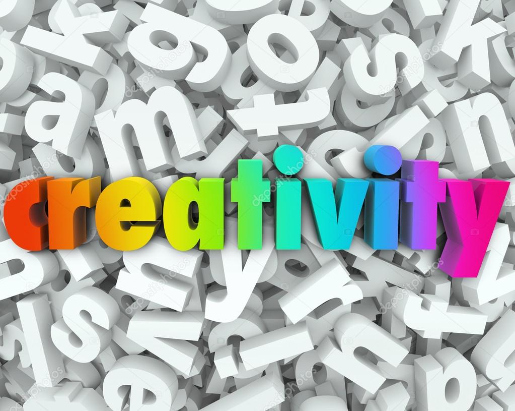Creativity Imagination 3d Letter Word Background Creative Thinki