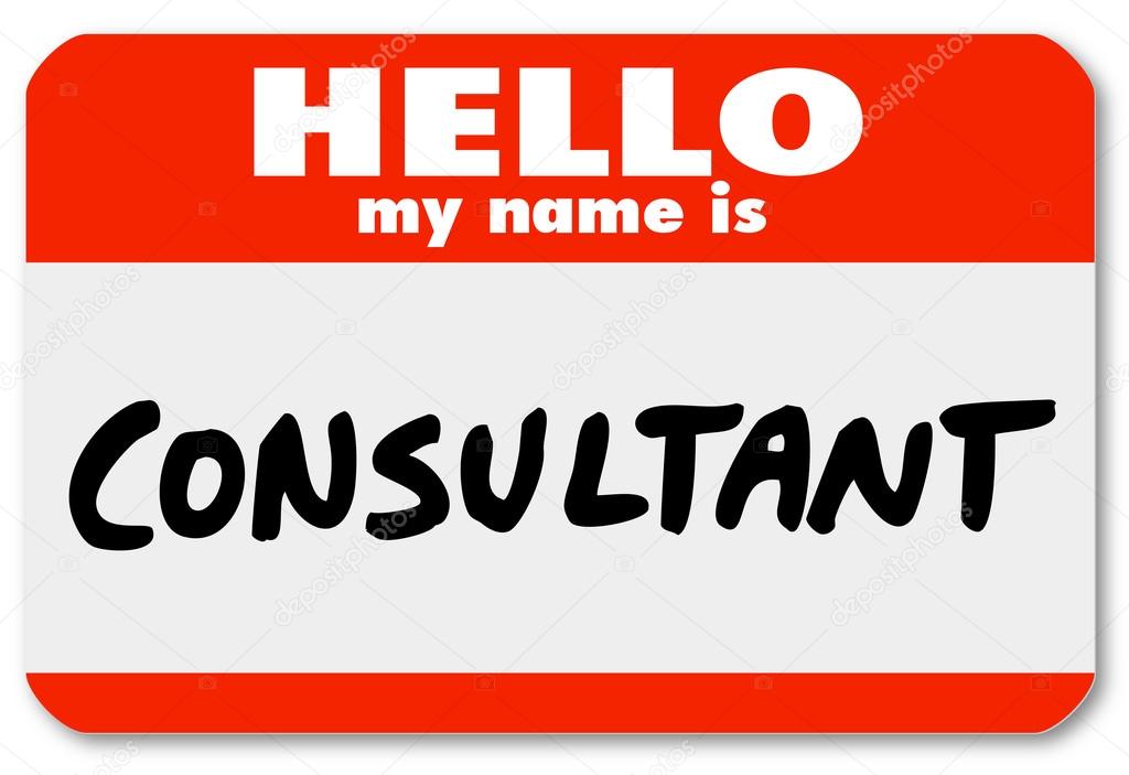 Hello My Name is Consultant Nametag Sticker Badge