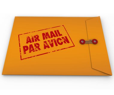 Sarı zarf havayolu damga par avion ekspres teslimat