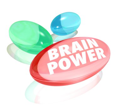 Brain Power Capsules Alternative Supplements Vitamins Stimulate clipart
