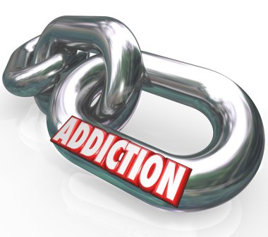Addiction Chain Links Word Addict Trapped in Disease clipart