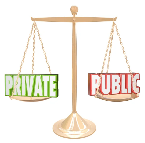 Private Vs Public Information Details Confidential Secrecy — Stock Photo, Image