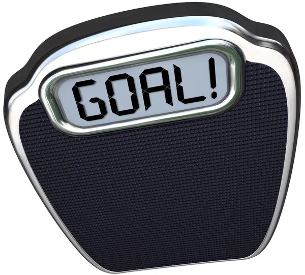 Goal Word Scale Weight Loss Target Lightweight — Stock Photo, Image