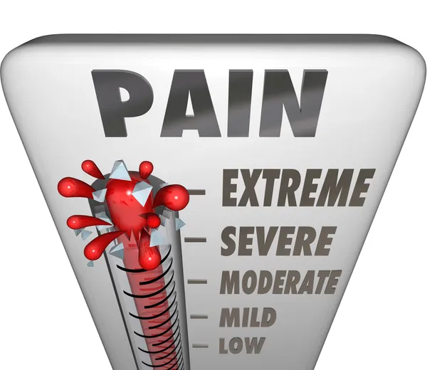 Max Pain Level Thermometer Painful Diagnosis Treatment — Stock Photo, Image