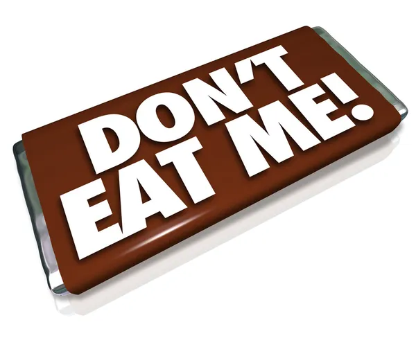 No me comas palabras Chocolate Candy Bar Comida chatarra poco saludable —  Fotos de Stock