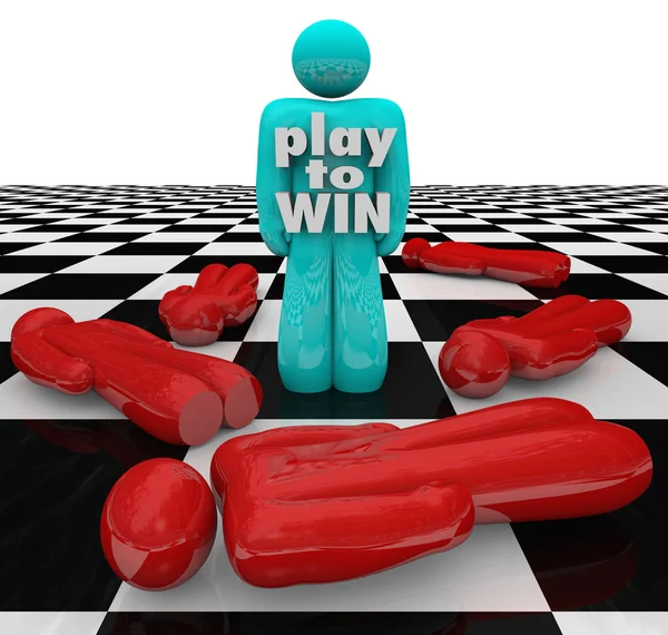Jogar para ganhar Pessoa Último Um Jogo de Vencedor Permanente — Fotografia de Stock