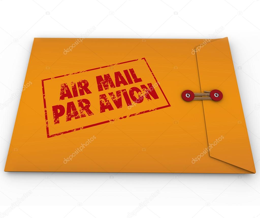 Yellow Envelope Airmail Stamp Par Avion Express Delivery