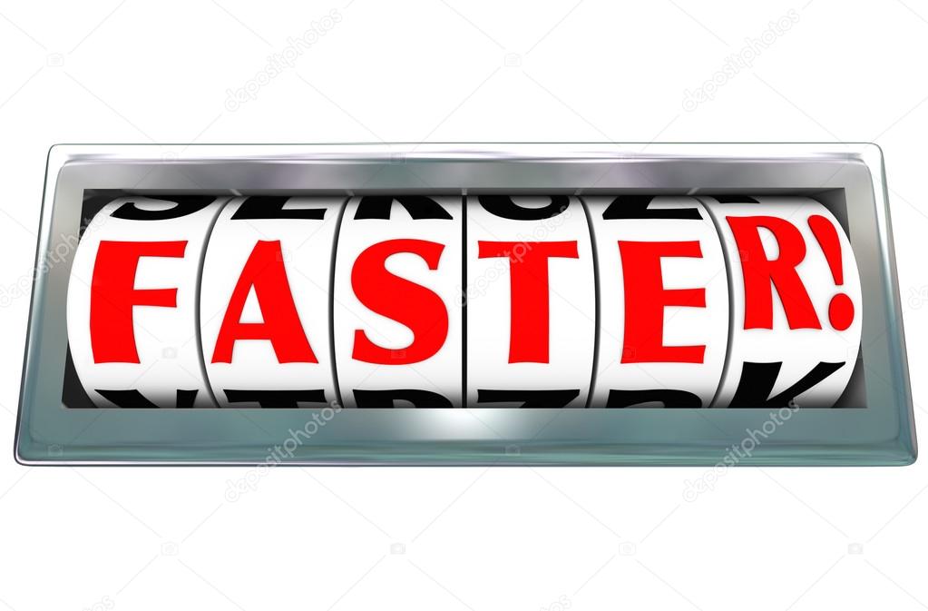 Faster Word Odometer Speed Fast Quick Racing