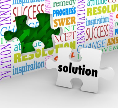 Solution Puzzle Piece Wall Problem Challenge Solved clipart