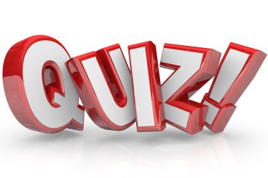 Quiz kırmızı 3d kelime test sınavı değerlendirme