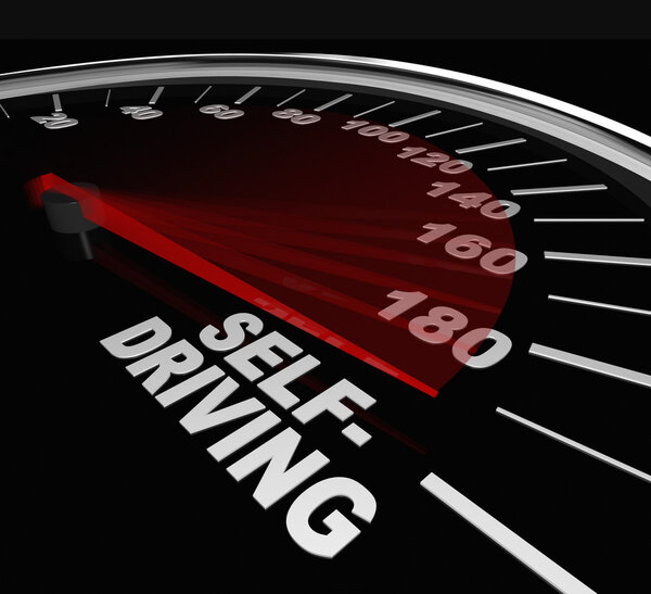 Rise of Self-Driving Autonomous Cars Speedometer Words