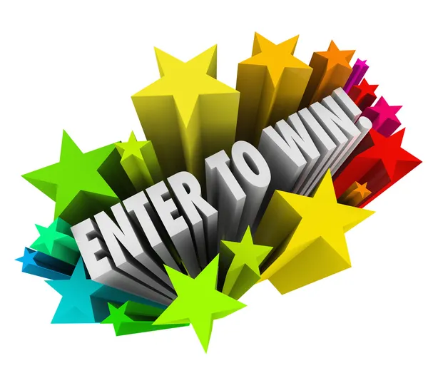 Enter To Win Stars Fireworks Contest Raffle Entry Jackpot — Stock Photo, Image