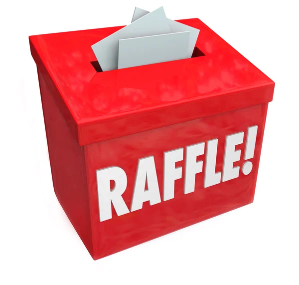 50-50 Raffle Enter to Win Box Drop Your Tickets — Stock Photo, Image