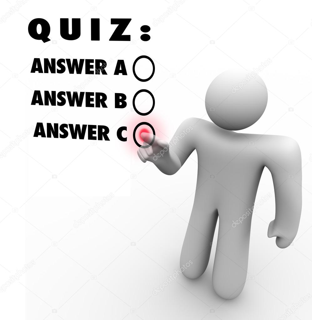 Quiz Multiple Choice Choosing Best Answer Test