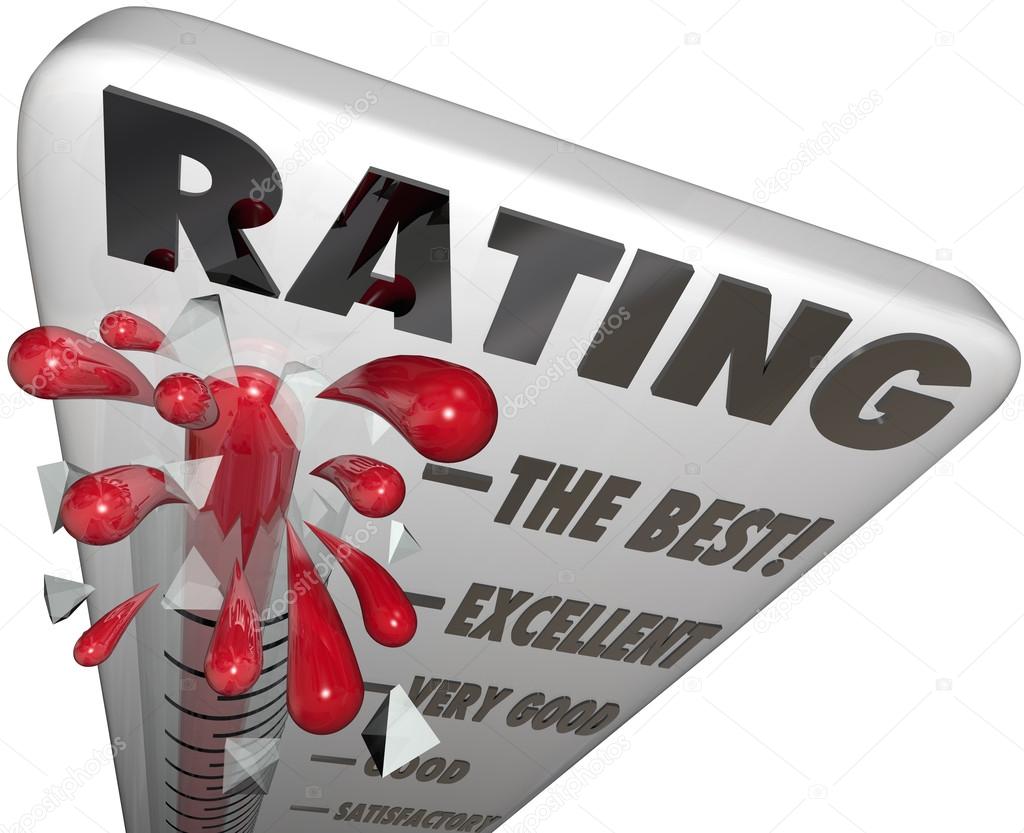 Rating Quality Score Review Thermometer Measuring Reputation