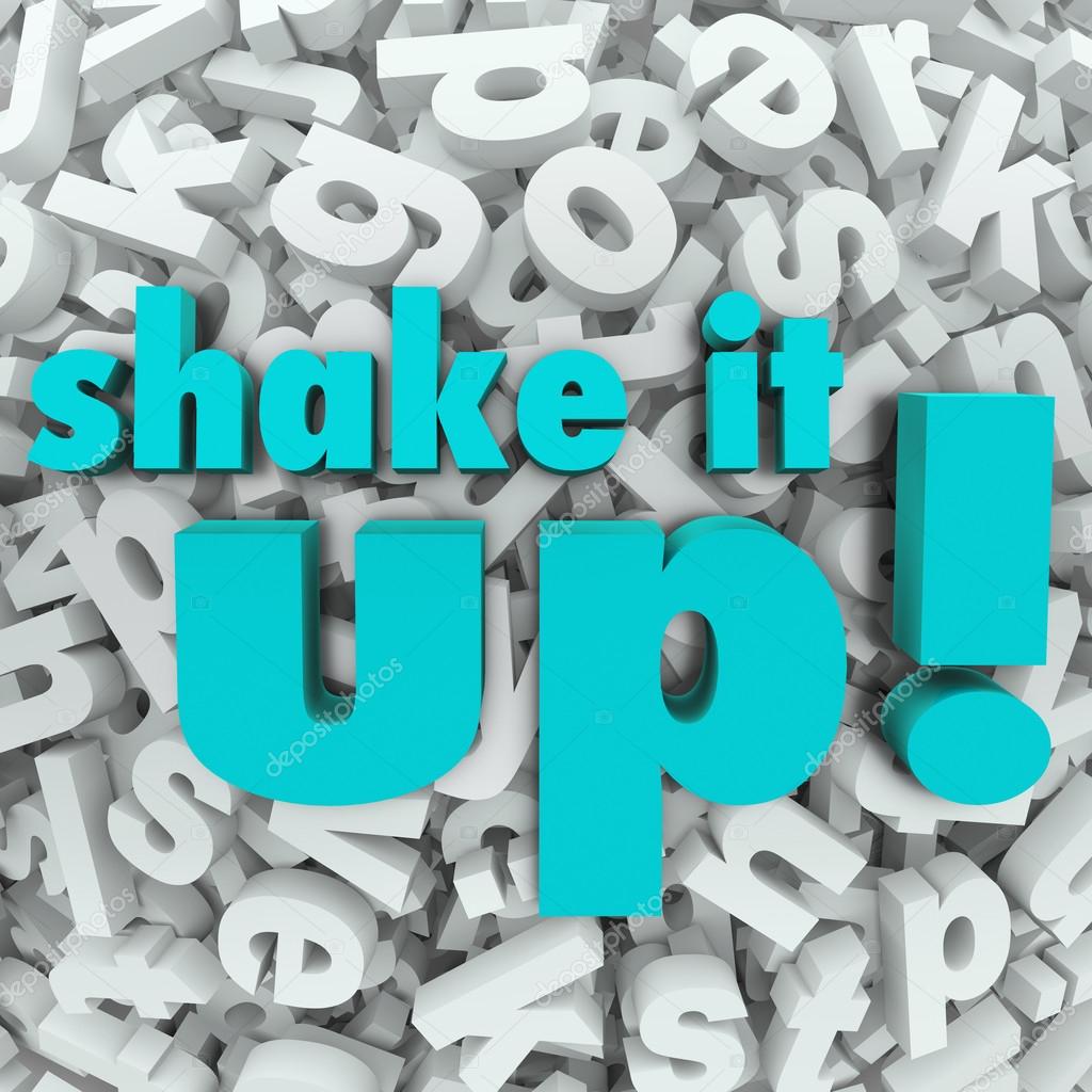 Shake it Up Words Letter Background Reorganization New Idea