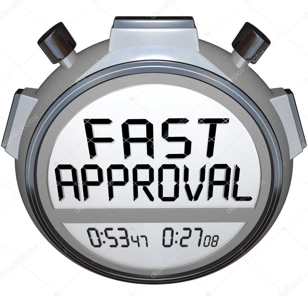 Fast Approval Words Stopwatch Timer Approved Loan Mortgage Credi