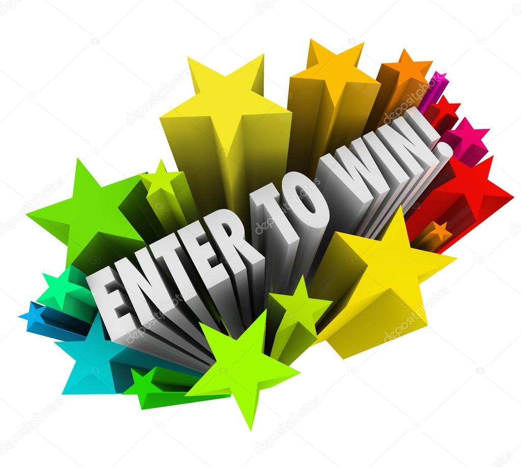 Enter to win stars fireworks contest raffle entry jackpot stock photo