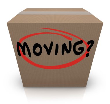 Moving Word Cardboard Box Changing Location Help Support clipart