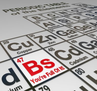 BS You're Full of It Periodic Table Dishonest Liar False clipart
