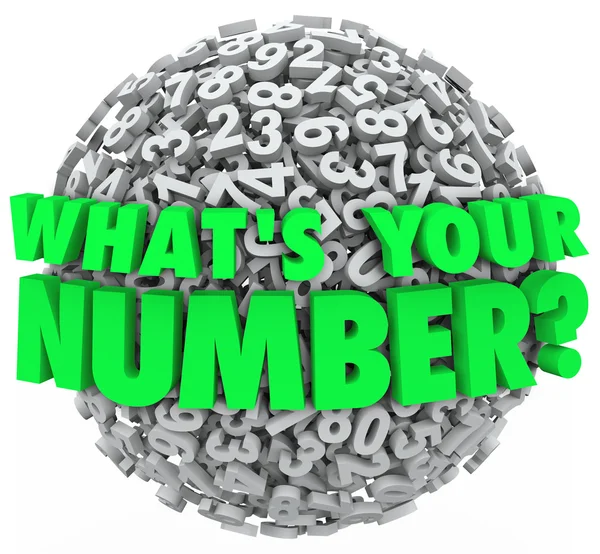 What's Your Number Question Sphere Credit Score Budget Limit — Stock Photo, Image