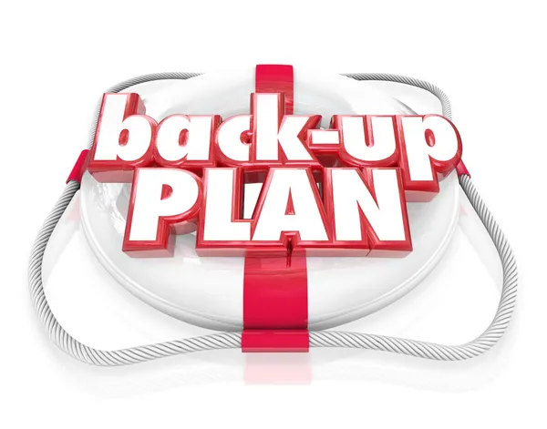 Back-Up Plan Life Preserver Words Alternate Planning B — Stock Photo, Image