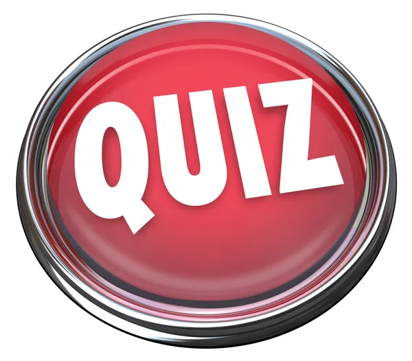 Quiz Red Button Word Test Evaluation Exam — Stock Photo, Image