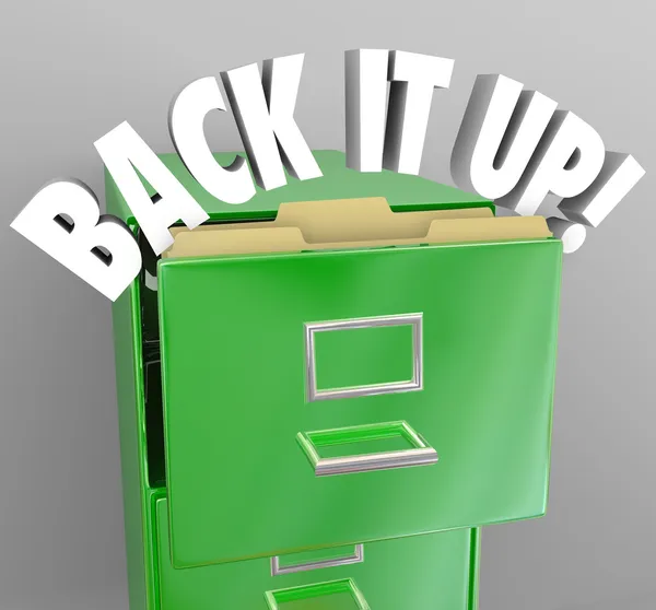 Back It Up Filing Cabinet Storage Important Documents — Stock Photo, Image