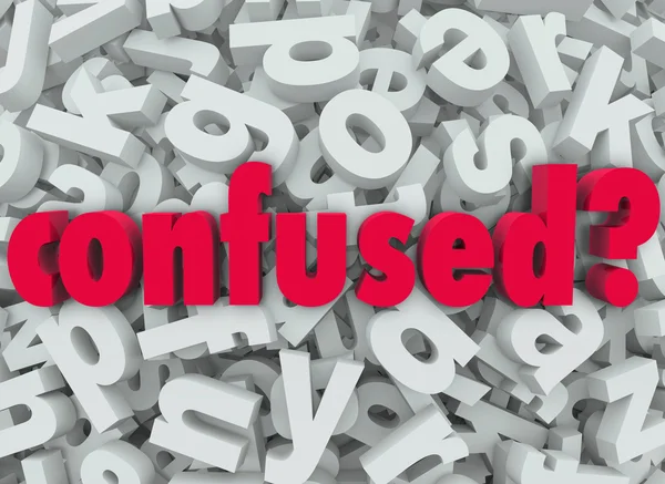 Confused Word Letter Background Disoriented Lost — Stock Photo, Image